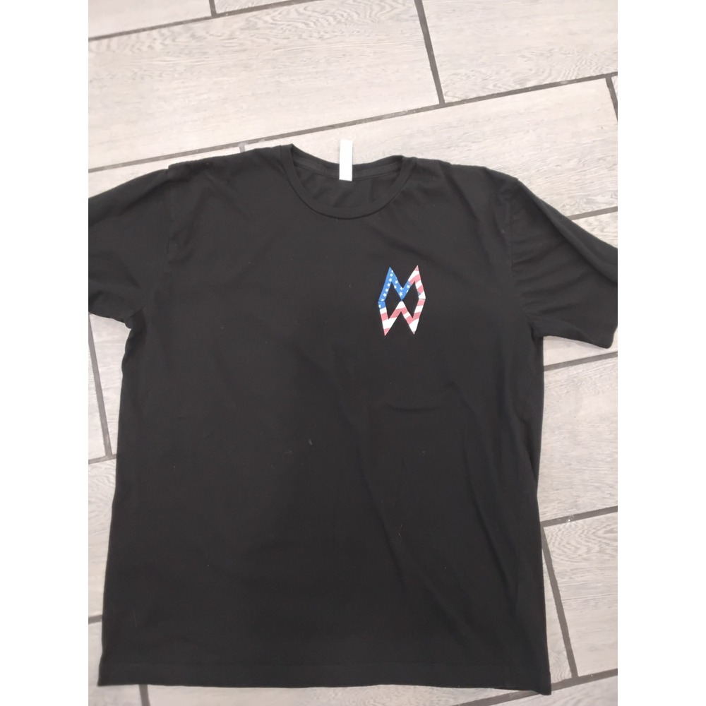 Morgan Wallen Dangerous Tour T-Shirt Black American Flag Graphic Mens Large